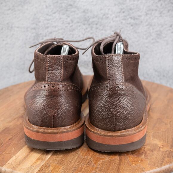 KENNETH COLE NY Brown Leather Suede Wingtip Mens Ankle Boots Shoes US 8 M - Picture 5 of 7